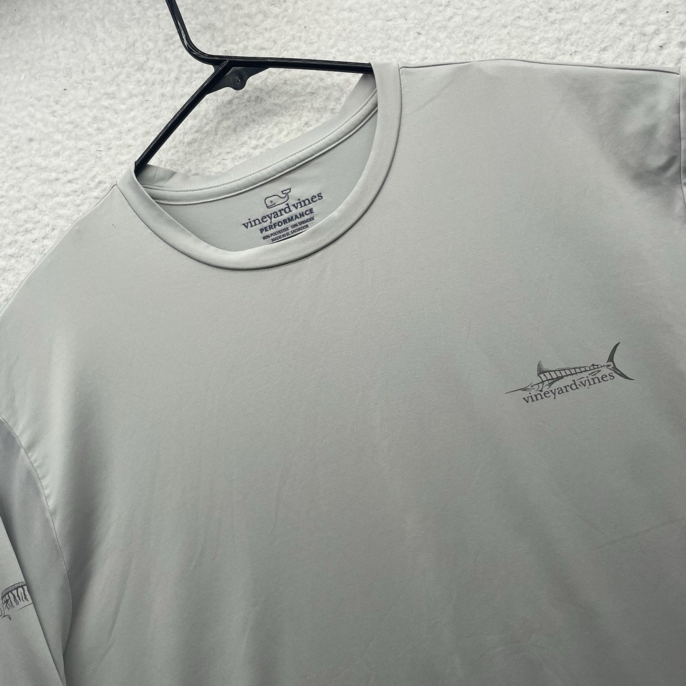 Vineyard Vines Performance T-Shirt Mens XL Gray Long Sleeve Tech Fishing UPF